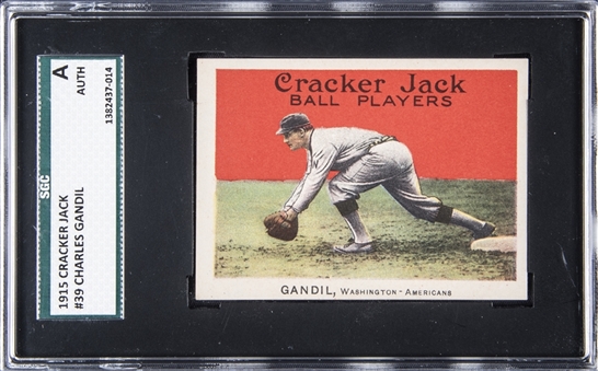1915 Cracker Jack #39 Charles Gandil - SGC Authentic